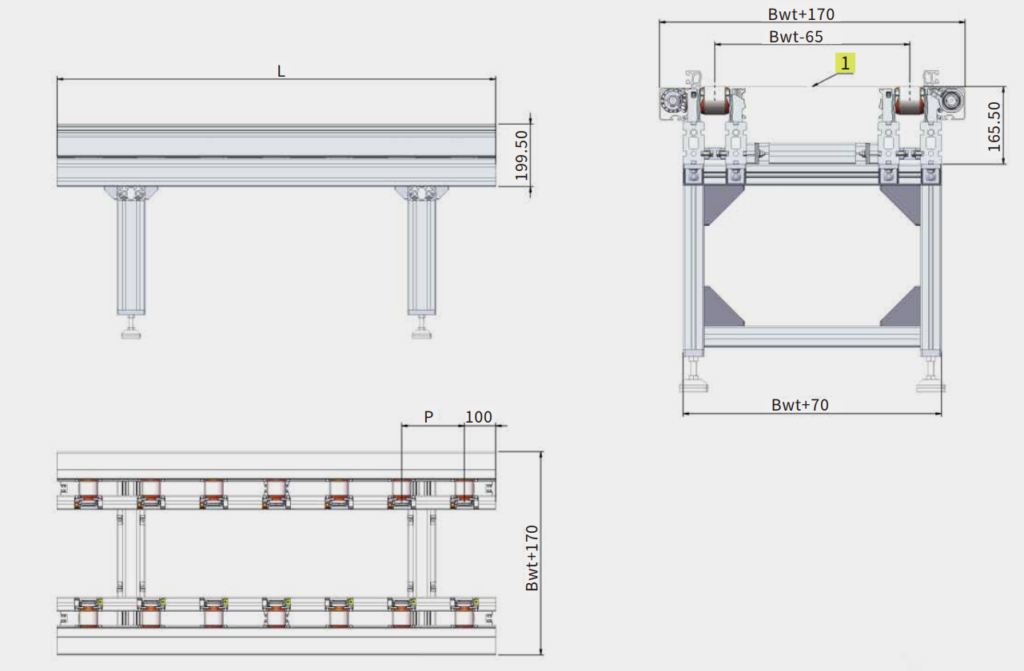 Technical detail of the Vitrans roller conveyor